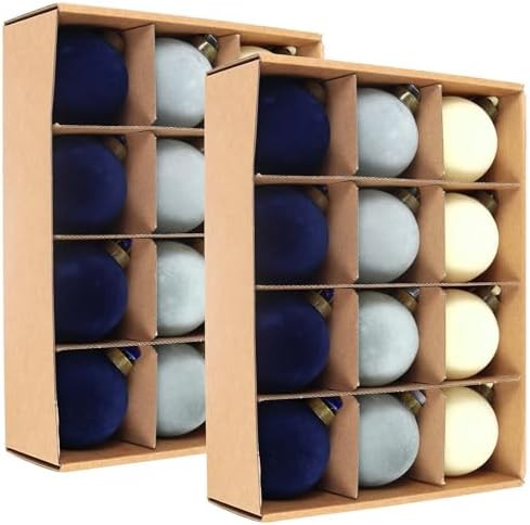 24 Pcs Velvet Christmas Balls Bulk Shatterproof Plastic Christmas Tree Decorations for Decorative... | Amazon (US)