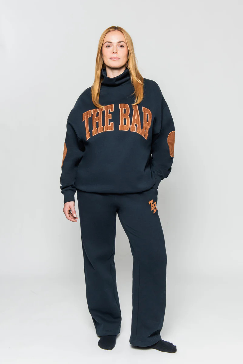 CHARLES HIGHEST NECK CORDUROY SWEATSHIRT NAVY / EMBER | The Bar