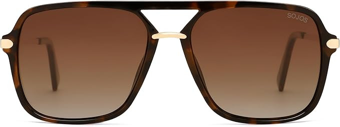 SOJOS Sunglasses for Women & Men, Square, Retro, Polarized Lens, Trendy Aviator, 90s Shades | Amazon (US)
