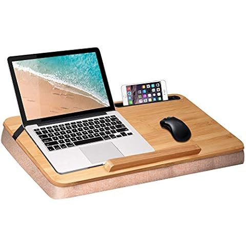 LAPGEAR Home Office Lap Desk with Device Ledge, Mouse Pad, and Phone Holder - Oak Woodgrain - Fit... | Amazon (US)