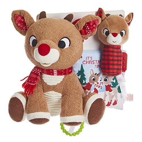 KIDS PREFERRED Rudolph The Red-Nosed Reindeer Set with Stuffed Animal, Plush Rattle, & Crinkle Teether Activity Soft Book, Christmas Holiday Toy, Boys & Girls 0 and up | Amazon (US)