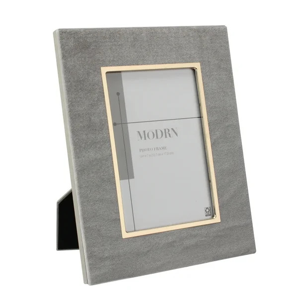 MoDRN 5x7 Rectangular Velvet and Metal Table Top Single Photo Frame, Gray - Walmart.com | Walmart (US)