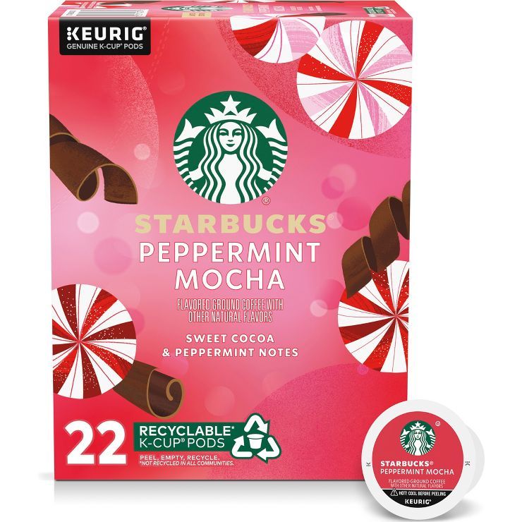 Starbucks Peppermint Mocha Medium Roast Coffee Keurig K-Cup - 22ct/8.1oz | Target