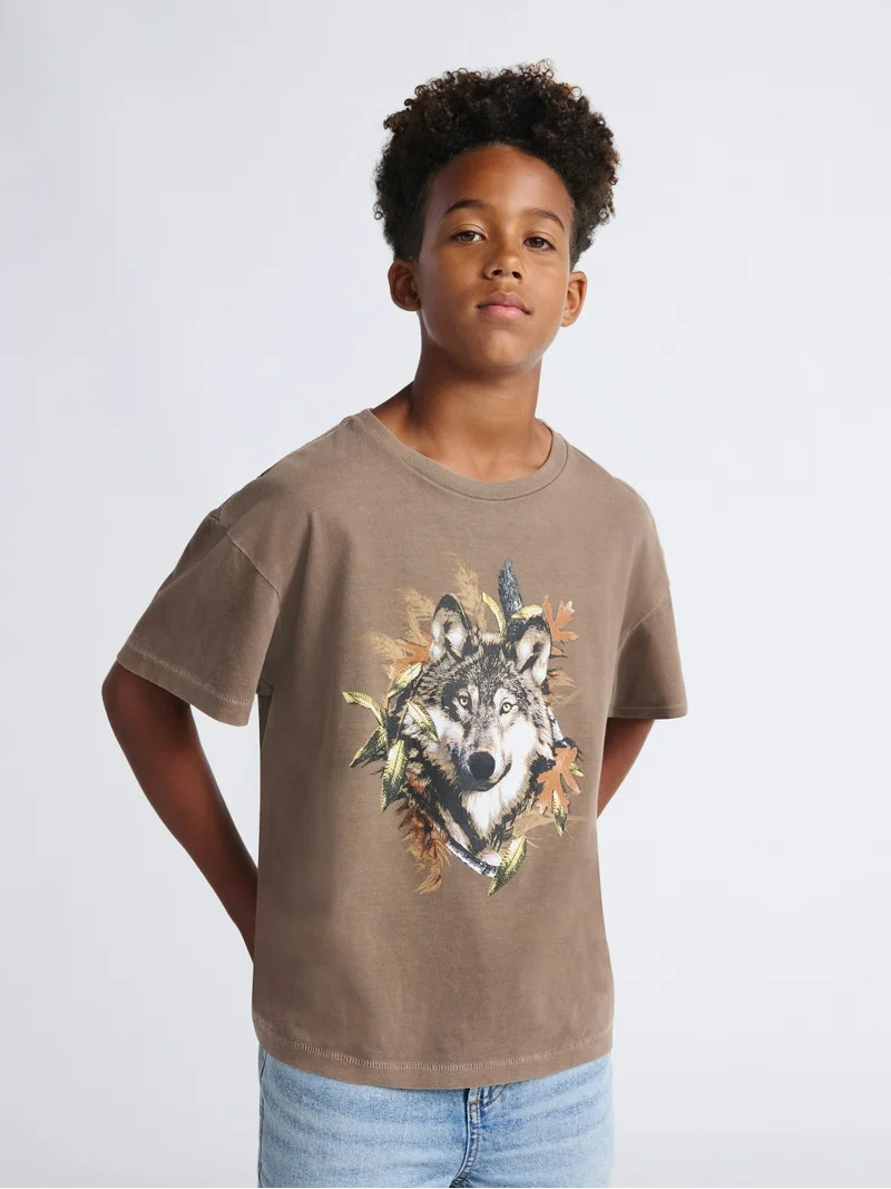 Weekend Academy Boys Oversized Graphic Tee with Short Sleeves, Sizes 4-18 | Walmart (US)