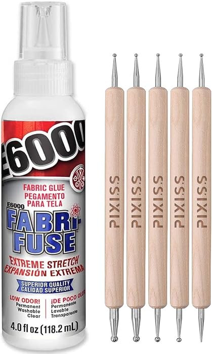 E6000 Fabri-Fuse Fabric Adhesive Glue (4-Ounce), for Rhinestones, Gems, 5-Pack Pixiss Wooden Hand... | Amazon (US)