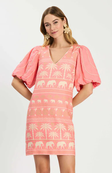 Lexi Linen Tropical Dress - Shell Pink | tyler boe