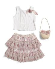 Girls 2pc Tank And Ruffled Skirt Set | TJ Maxx