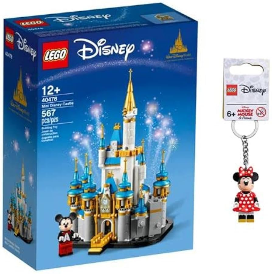LEGO Disney 50th Anniversary Mini Disney Castle Building Kit + Minnie Mouse Keychain Gift Set (Mi... | Amazon (US)