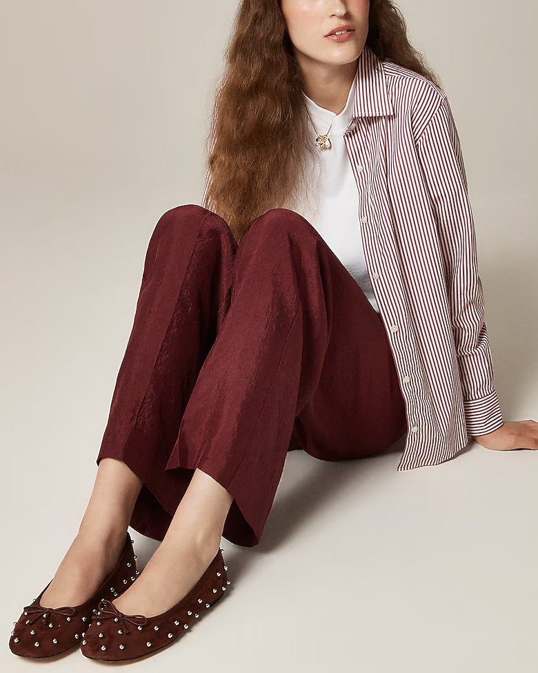 Andi ballet flats in beaded suede | J. Crew US