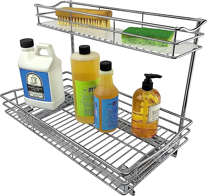 Lynk Professional Under Sink Cabinet Organizer Pull Out Two Tier Sliding Shelf, 11.5w x 21d x 14h... | Amazon (US)