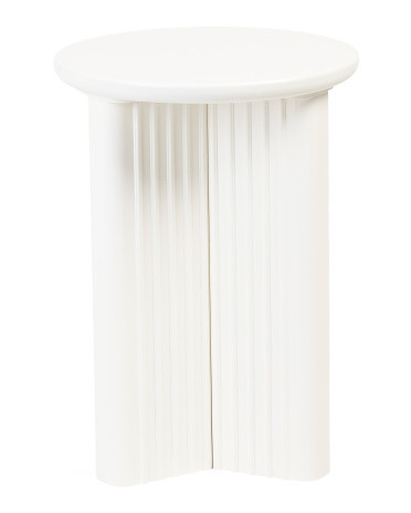 22in Round Reeded Base Side Table | Marshalls