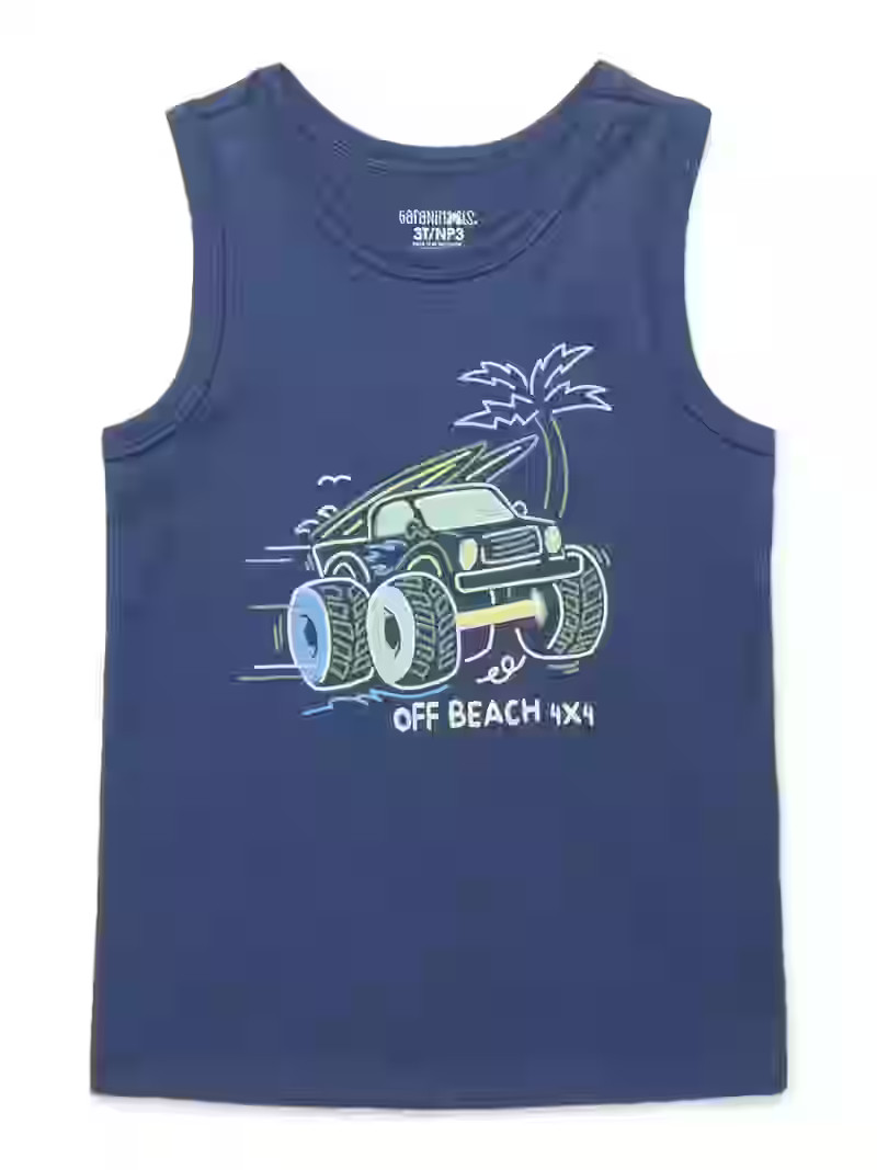Garanimals Toddler Boys Graphic Jersey Tank Top, Sizes 18M-5T | Walmart (US)