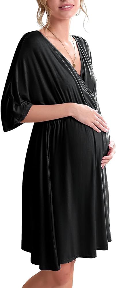 Ekouaer 3 in 1 Labor/Delivery/Hospital Gown Maternity Dress Nursing Nightgown Sleepwear for Breas... | Amazon (US)