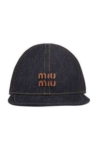 Miu Miu Denim Baseball Hat in Navy | FWRD 