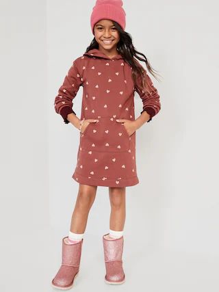 Long-Sleeve Hooded Sweatshirt Dress for Girls | Old Navy (US)