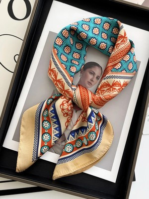 Vintage Chain Print Satin Square Scarf Soft Lightweight Women’s Fashion Accessor | eBay US