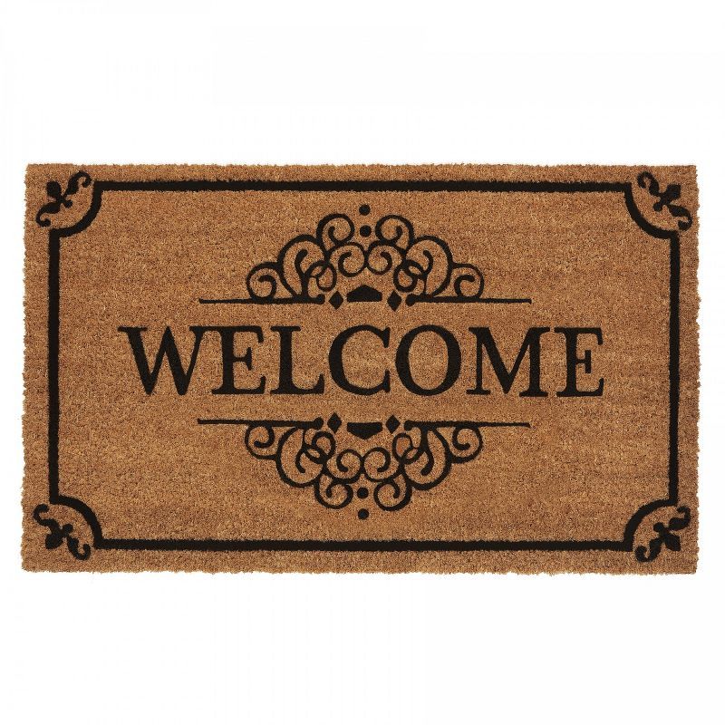 Kate Aurora Tan Colored Oxford Coir Bristled Outdoor All Season Welcome Mat - 18"x30" | Target