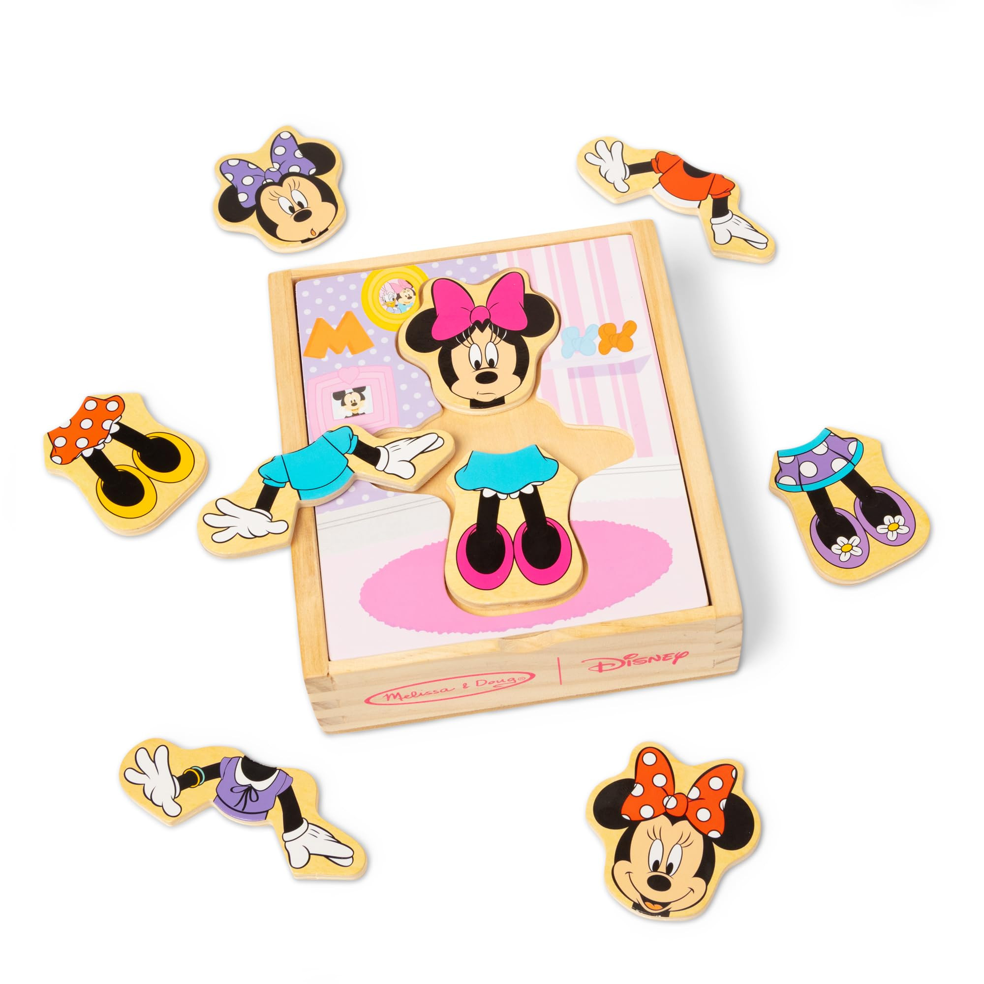 Melissa & Doug Disney Minnie Mouse Dress-Up Puzzle, 18 Pieces Mix and Match Outfits, Sorting & Ma... | Amazon (US)