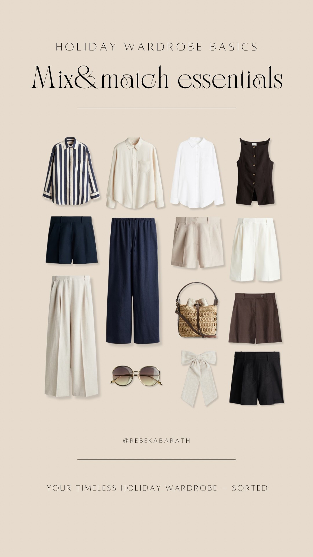 Holiday wardrobe basics // Mix & match essentials

timeless wardrobe | summer holiday outfits | wearable holiday outfits | summer basics 

#LTKStyleTip #LTKSeasonal