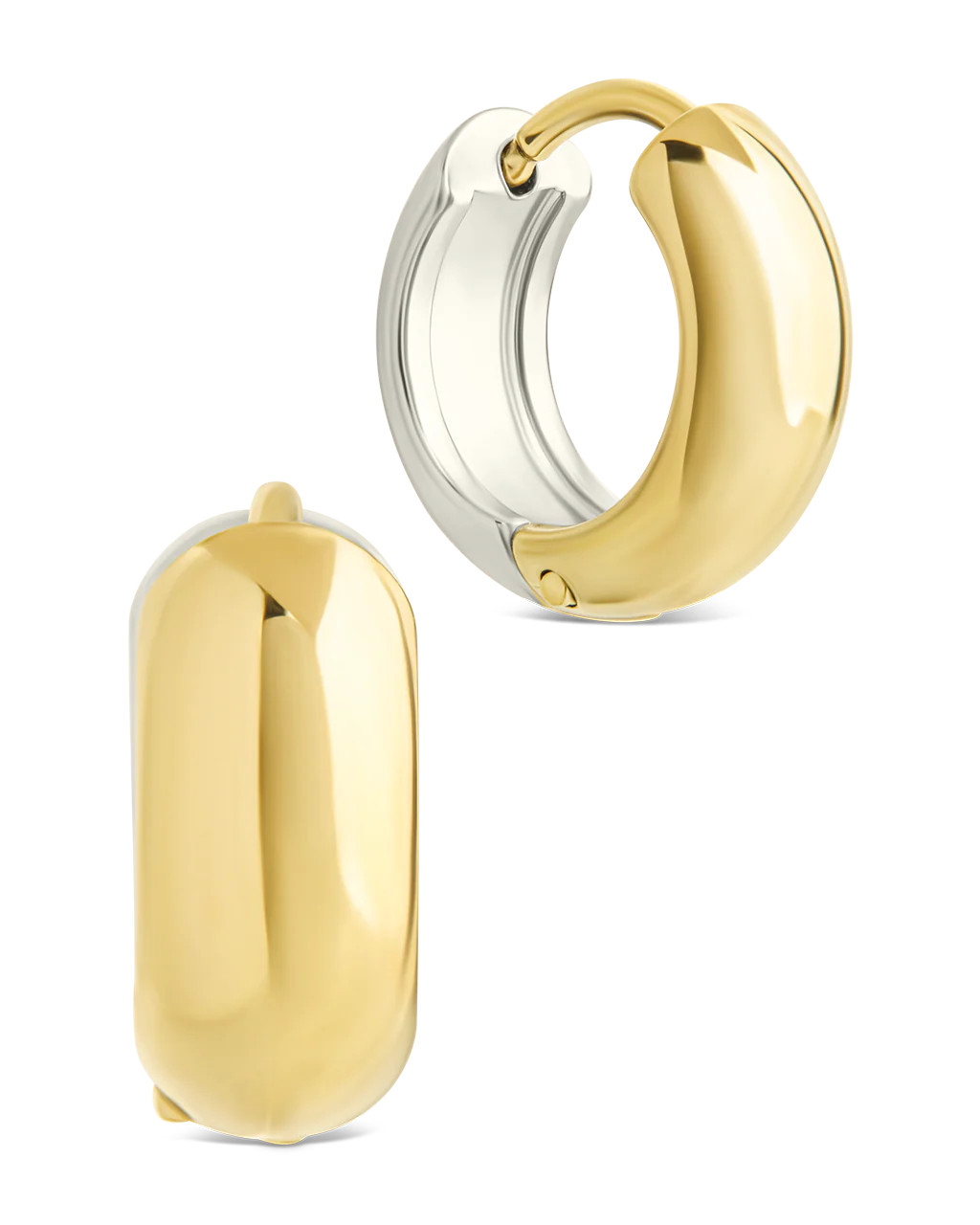 Betina Dual Tone Thick Micro Hoops | Sterling Forever