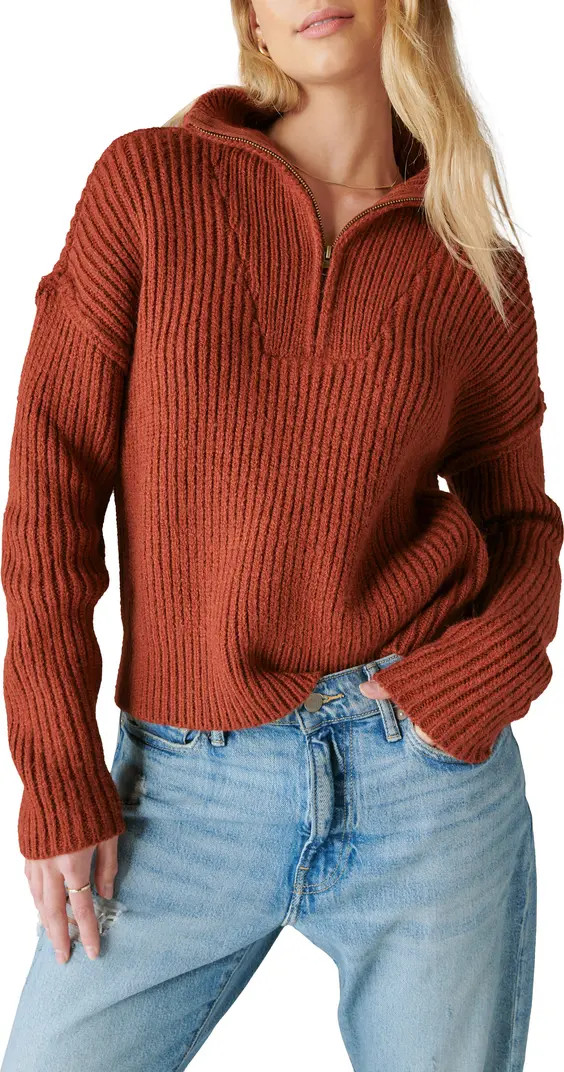Lucky Brand Rib Half Zip Sweater | Nordstrom | Nordstrom