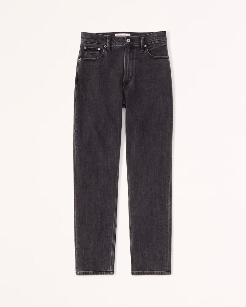 Abercrombie & Fitch Women's High Rise Mom Jean in Black - Size 27 | Abercrombie & Fitch (US)
