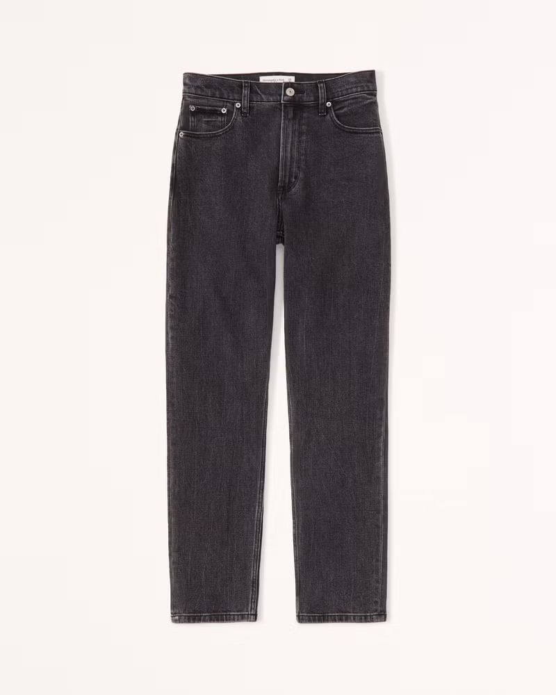 Abercrombie & Fitch Women's High Rise Mom Jean in Black - Size 25XS | Abercrombie & Fitch (US)