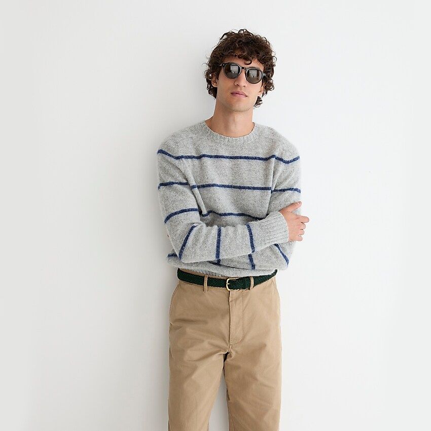 Brushed wool crewneck sweater in stripe | J.Crew US