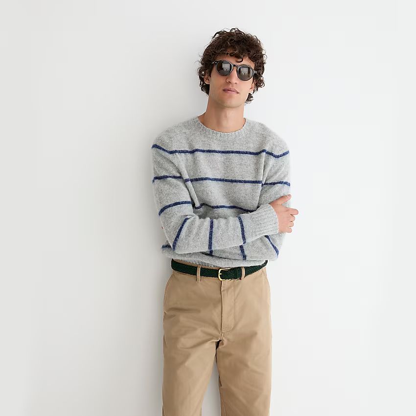 Brushed wool crewneck sweater in stripe | J.Crew US