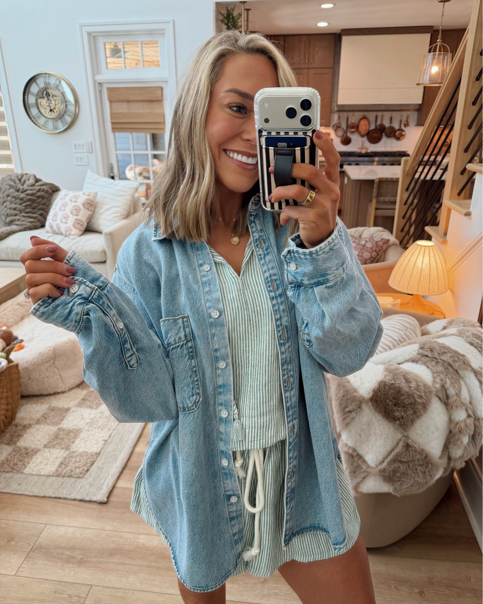 Another classic piece I will never not snag — an oversized comfy denim button up! I’m in the XXL here! Comes in a darker wash as well 🤎 SOOOO perfect year round to throw on & off! & for the set, S too & M bottoms, tts sandals! 

Target spring / cute / easy style / ootd / casual / Holley Gabrielle 

#LTKootd #LTKgrwm #LTKSeasonal