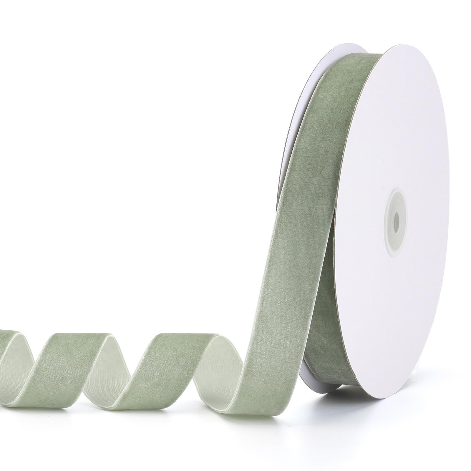 Dusty Green Velvet Ribbon 1" x 20Yd,Great for Gift Wrapping,Hair Bows Making, Wreaths,Wedding and... | Amazon (US)
