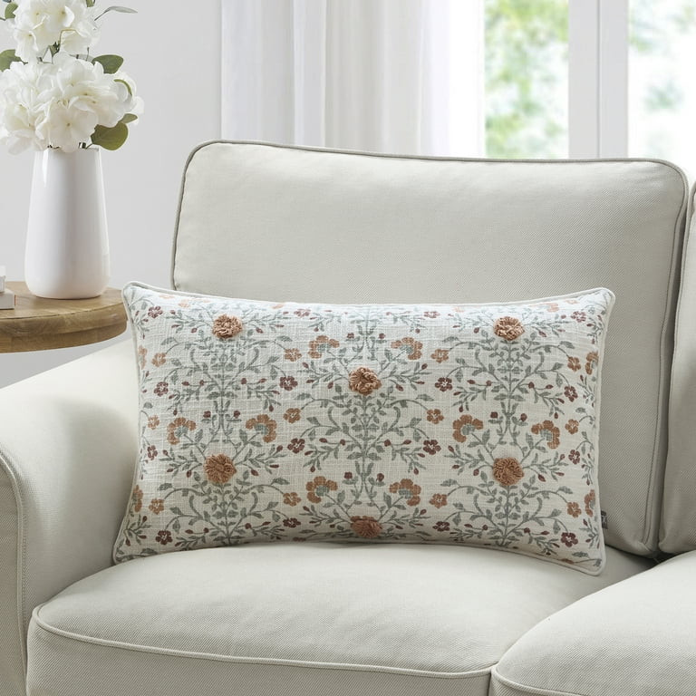My Texas House 14" x 24" Fara Multicolor Floral Oblong Cotton Decorative Pillow | Walmart (US)