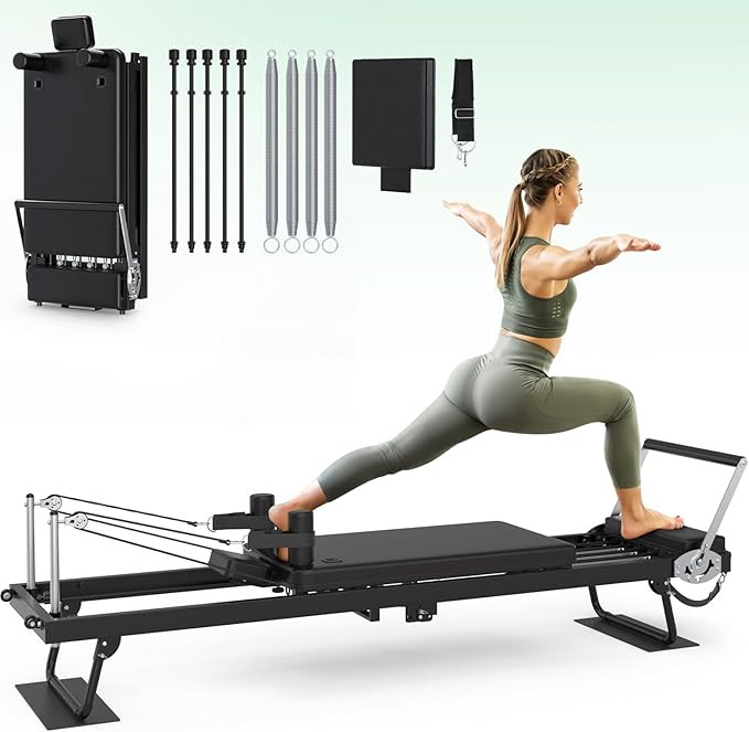XDDIAS Pilates Reformer, 91.3" Foldable Reformer Pilates Machine with Longer Slide Rails, Jump Bo... | Amazon (US)