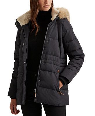 Women's Faux-Fur-Trim Hooded Down Puffer Coat, Created for Macy's | Macys (US)