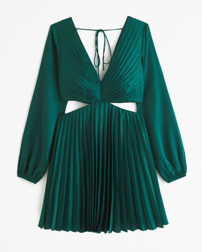 The A&F Giselle Pleated Cutout Mini Dress | Abercrombie & Fitch (US)