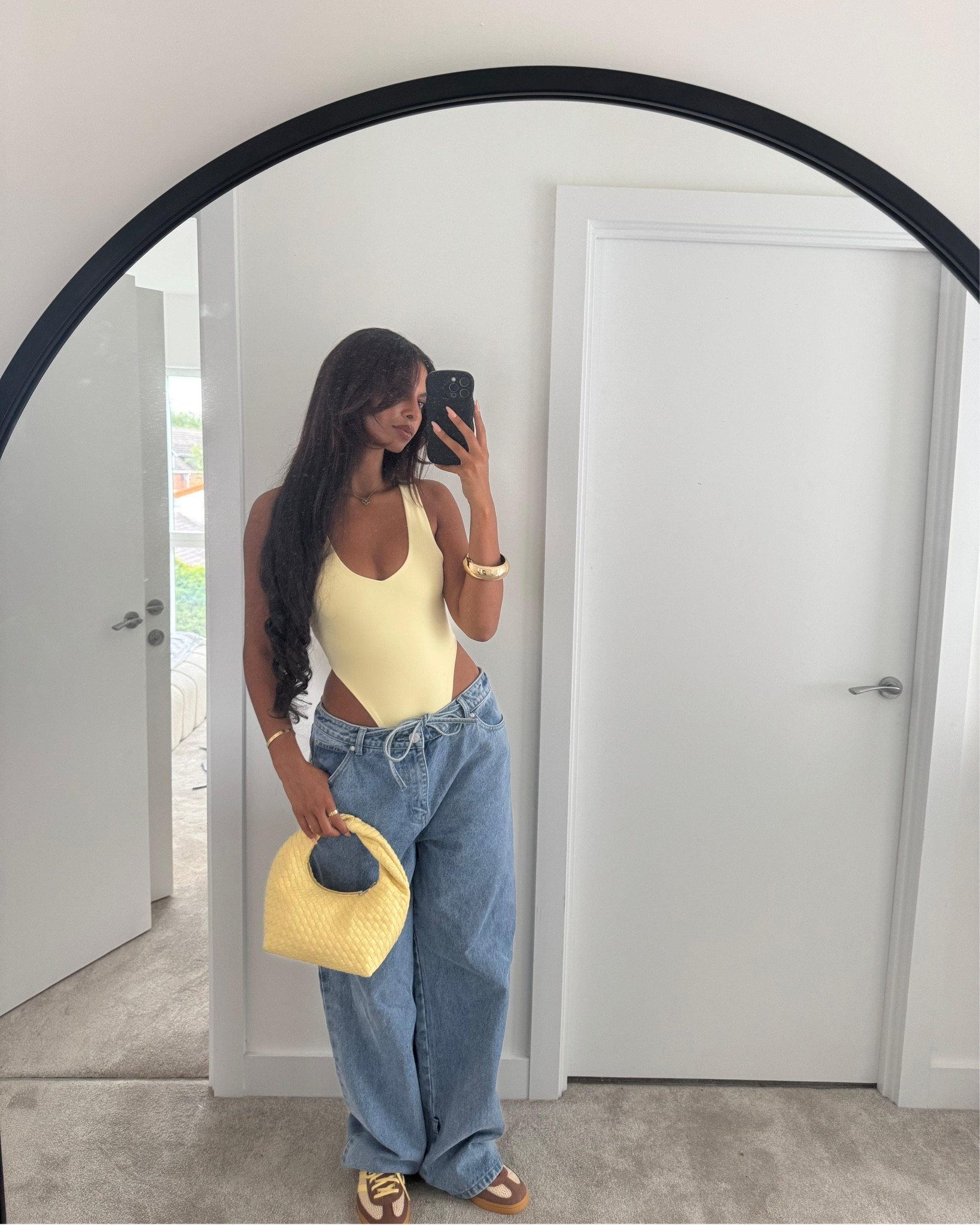 Maniere de Voir butter yellow bodysuit and tie jeans 🍋

#LTKsummer #LTKuk #LTKeurope
