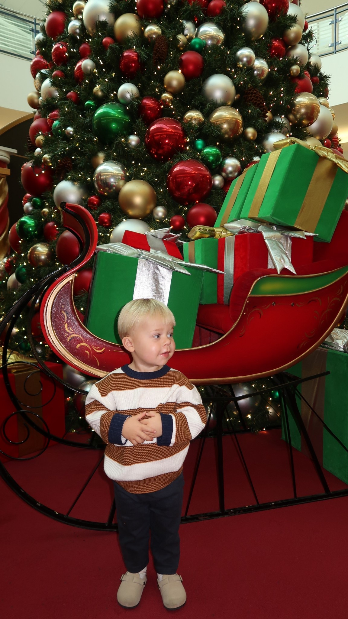 The Zara pants are in the blue! 
He’s a 2T in pants and 3T in the sweater 

#LTKKids