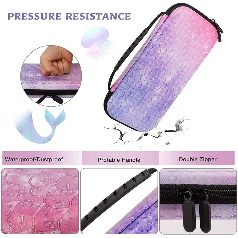 Mermaid Hard Carrying Switch Case for Girls Kids Nintendo Switch Purple Portable Travel Case with... | Walmart (US)