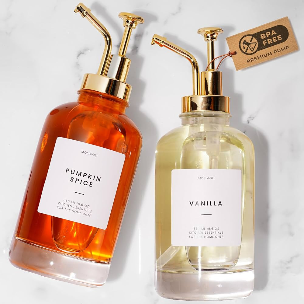 Molimoli Coffee Syrup Dispenser for Coffee Bar, Coffee Pump Dispenser, Glass Syrup Bottle w. Pump... | Amazon (US)