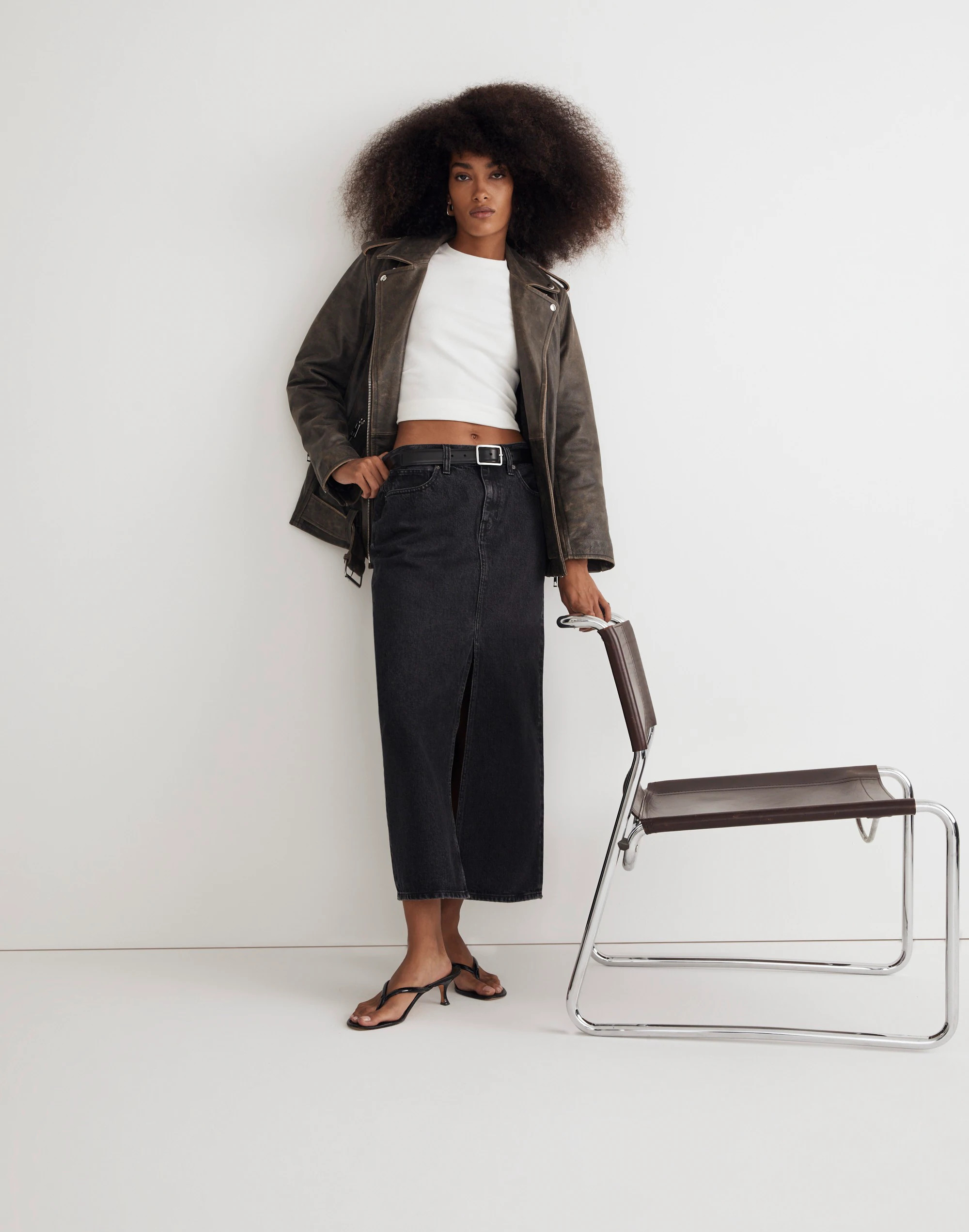 Denim Mid-Rise Maxi Skirt in Lunar Wash | Madewell