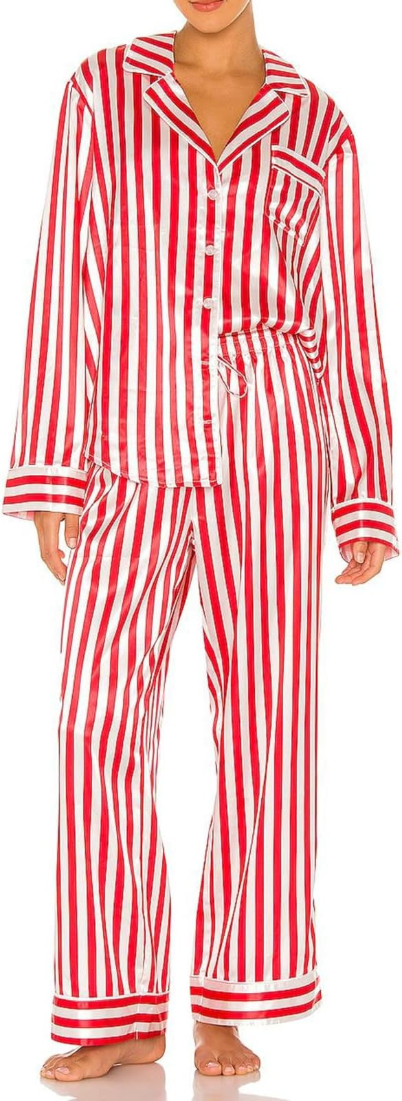 Christmas Pajamas Women Set Long Sleeve Button Down Shirt and Pants 2Pcs Pjs Sets Sleepwear Holid... | Amazon (US)