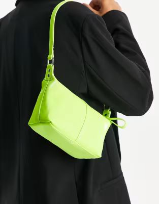 ASOS DESIGN 90s shoulder bag in lime | ASOS (Global)