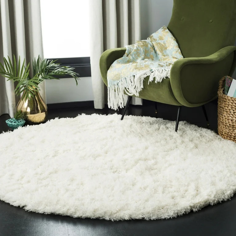 Safavieh Polar Abbot Solid Extreme Plush Shag Round Area Rug | Walmart (US)