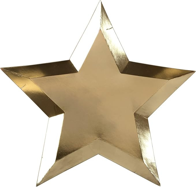 Meri Meri Gold Foil Star Plates (Pack of 8) | Amazon (US)