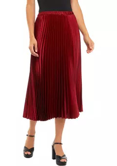 Anne Klein Women's Pleated Satin Skirt | Belk