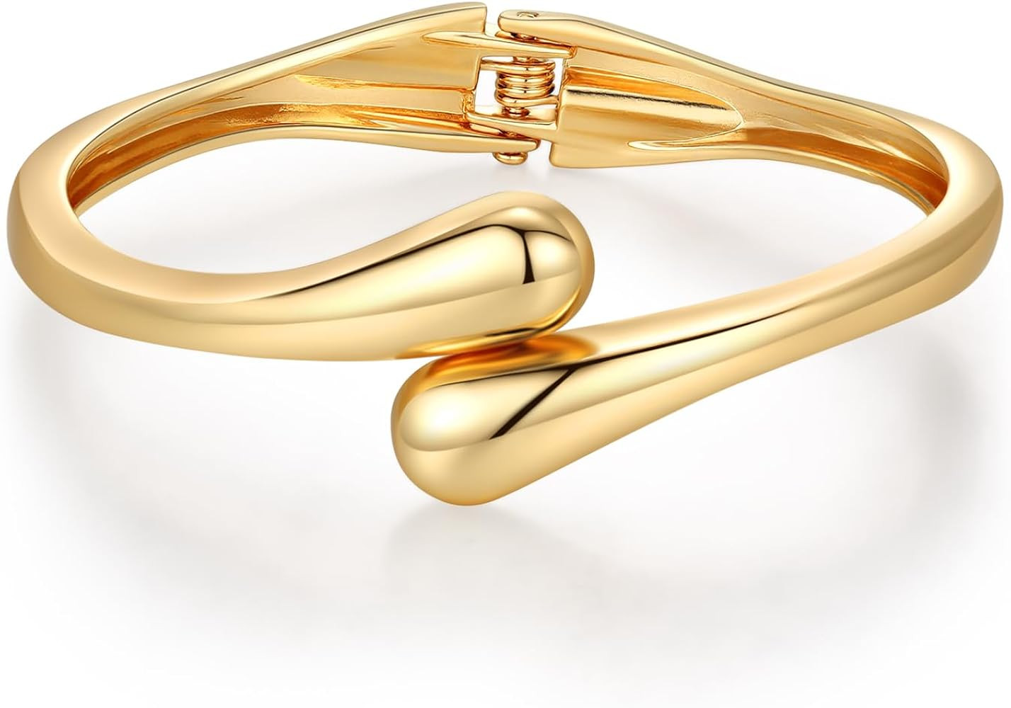 Chunky Gold Bangle Bracelets for Women Trendy 14K Gold Plated Cuff Bracelets Stack, Dainty Bracel... | Amazon (US)