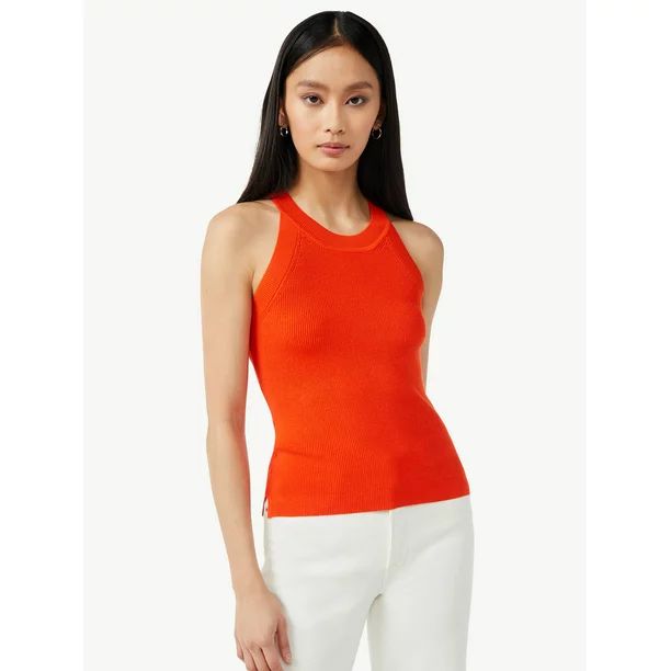 Free Assembly Women's Crewneck Halter Sweater Tank Top - Walmart.com | Walmart (US)