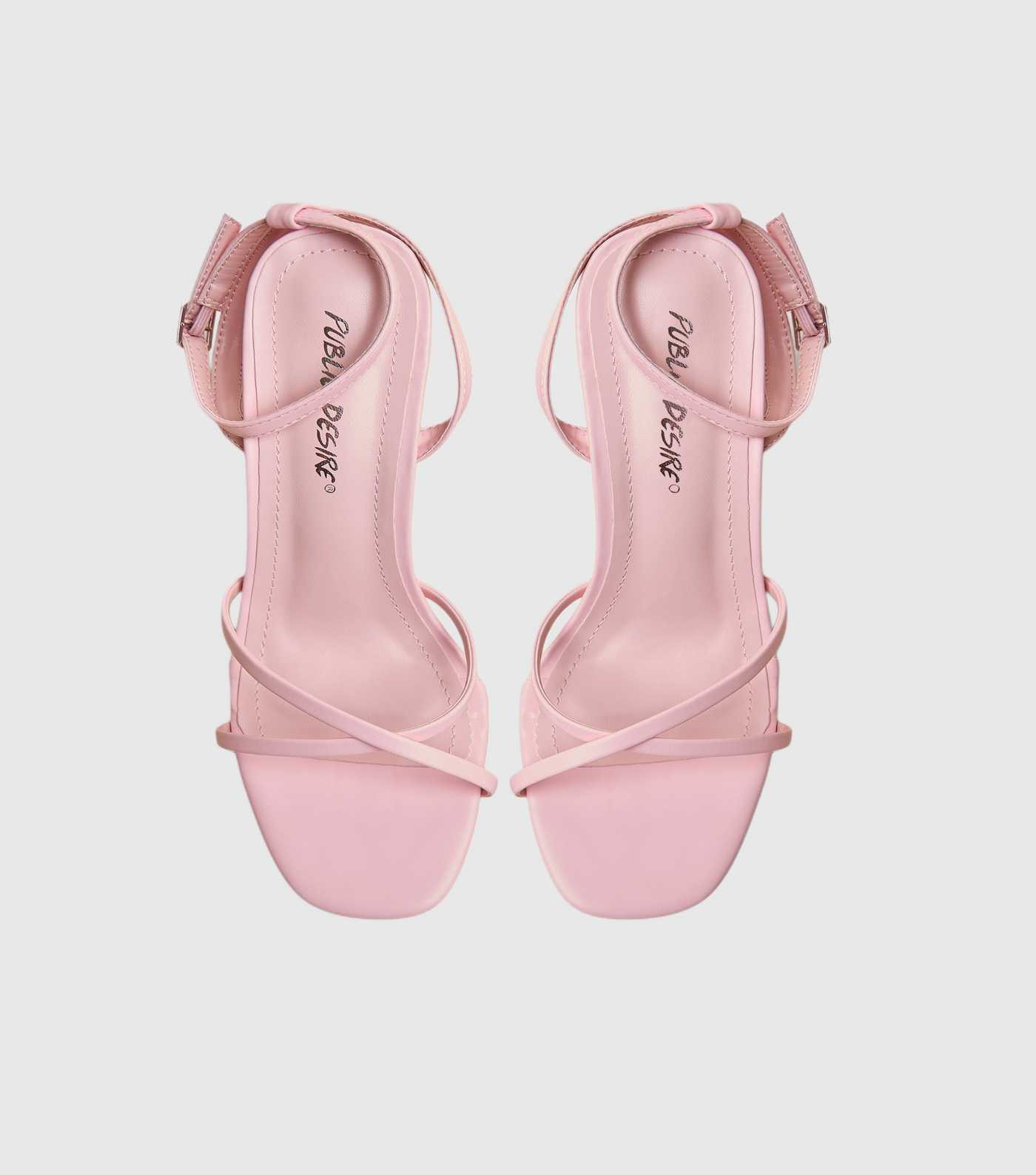 Public Desire Light Pink Matila Faux Leather Block Heel Sandals | New Look | New Look (UK)