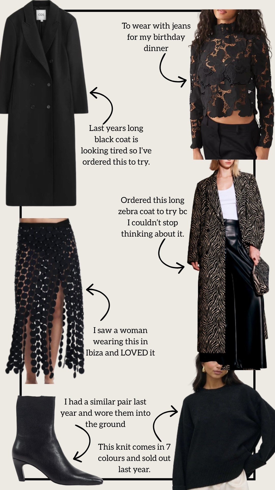 Straight back from Ibiza into autumn. Some core pieces and some party bits.

#LTKuk #LTKautumn #LTKover50style