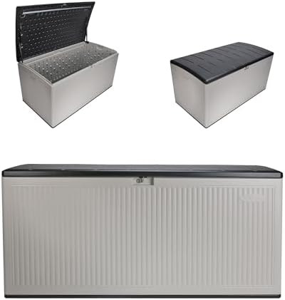 Suncast 160-Gal. Resin Extra-Large Outdoor Patio Deck Box with Pad-Lockable Lid, Modern Reeded Ou... | Amazon (US)